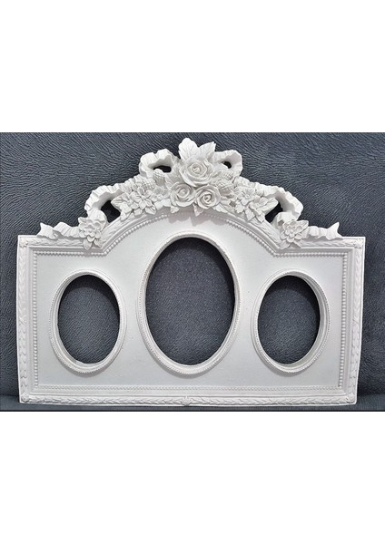 Gül Kabartmalı 3'lü Çerçeve Silikon Kalıp K-444