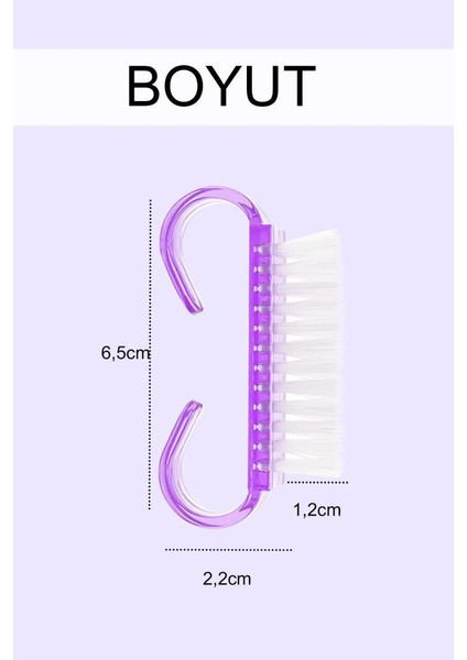 2li Tırnak Temizleme Fırçası Mor