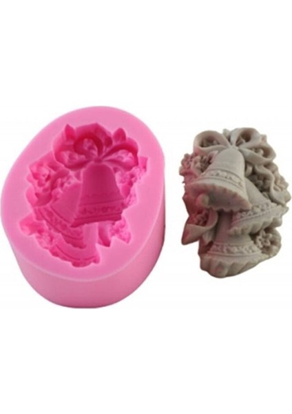 Kurdeleli Çanlar Magnet Silikon Kalıp K-455, Kokulu Taş Sabun Alçı Mum Kalıbı