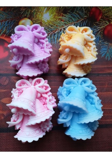 Kurdeleli Çanlar Magnet Silikon Kalıp K-455, Kokulu Taş Sabun Alçı Mum Kalıbı modelleri