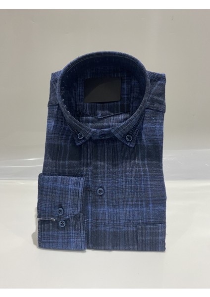 Rahat Kesim Çizgili Kareli Kışlık Erkek Baba Gömlek