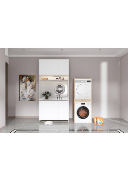 Ahşap-Banyo Dolabı Çamaşır Makinesi Dolabı Kurutma Makinesi Dolabı Çekmeceli modelleri