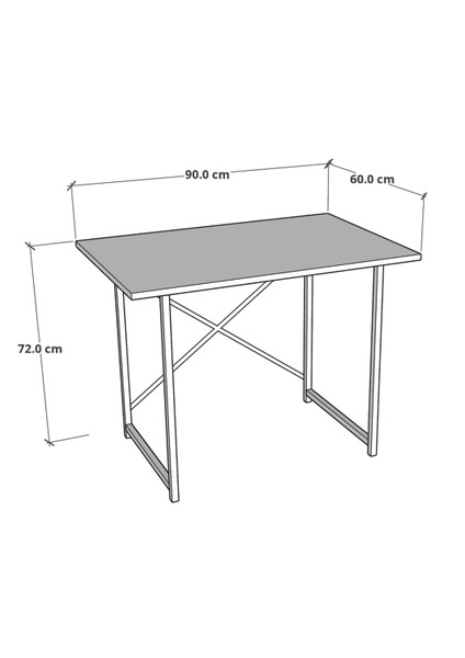 Metal Kitaplık 5 Raflı + 60X90 cm Çalışma Masası Beyaz