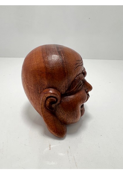 Ahşap Gülen Buda Kafası Biblo 12 cm fiyatları