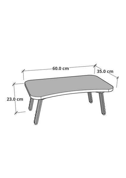 Katlanır Laptop Masası Sehpası Çalışma Yatak Kahvaltı Masası 60X35 cm Bendir