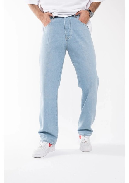 Buz Mavi Baggy Pantolon