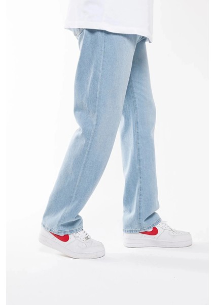 Buz Mavi Baggy Pantolon