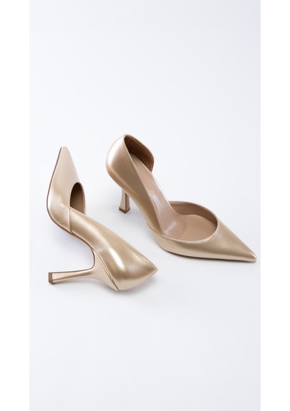 Gleen Gold Yan Detaylı Abiye Stiletto fiyatları