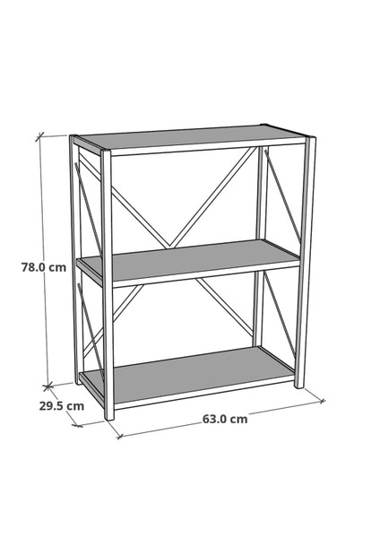 Metal Kitaplık 3 Raflı Dekoratif Kitaplık Tv Ünitesi Raf Beyaz fırsatları