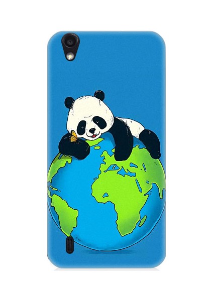 Vestel 5000 Uyumlu Yorgun Panda ve Dünya Desenli Silikon Kılıf