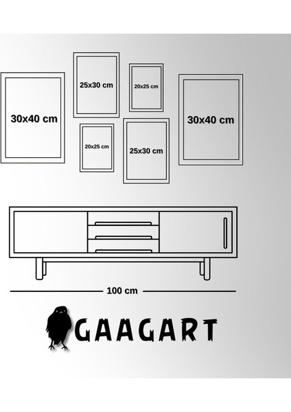 6'lı Ahşap Lamine Çerçeveli Mdf Tablo Seti Göl ve Yol Manzarası fırsatları