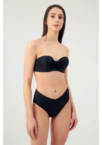 1006 Kaplı Staplez Bikini Takımı-Siyah