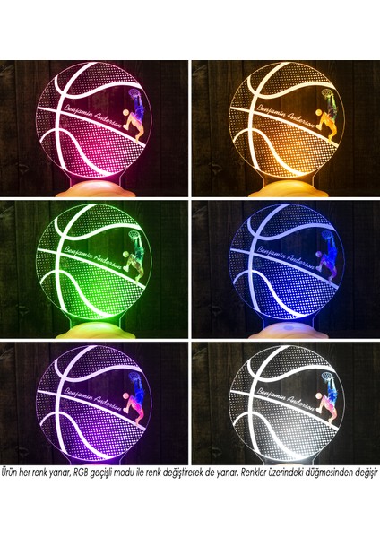 Basketbol Severlere Hediye, Isimli Basketbolcu Hediyesi 3D LED Lamba, Basketbol Topu fiyatları