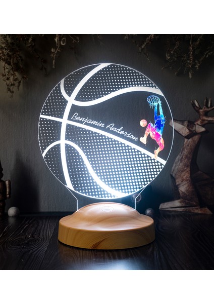 Basketbol Severlere Hediye, Isimli Basketbolcu Hediyesi 3D LED Lamba, Basketbol Topu modelleri