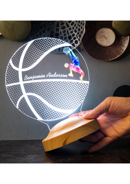 Basketbol Severlere Hediye, Isimli Basketbolcu Hediyesi 3D LED Lamba, Basketbol Topu fırsatları