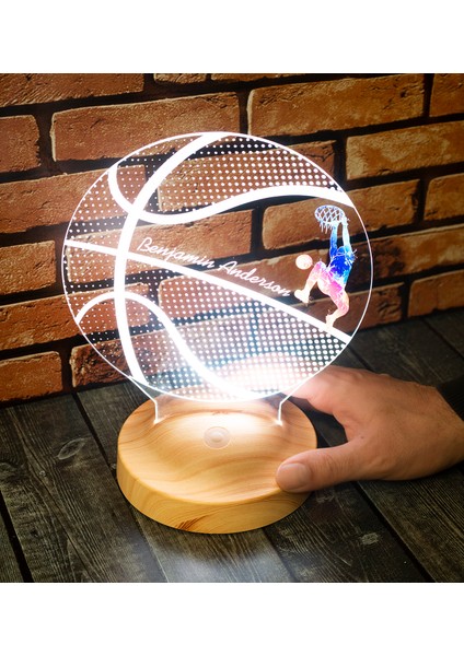 Basketbol Severlere Hediye, Isimli Basketbolcu Hediyesi 3D LED Lamba, Basketbol Topu indirimleri