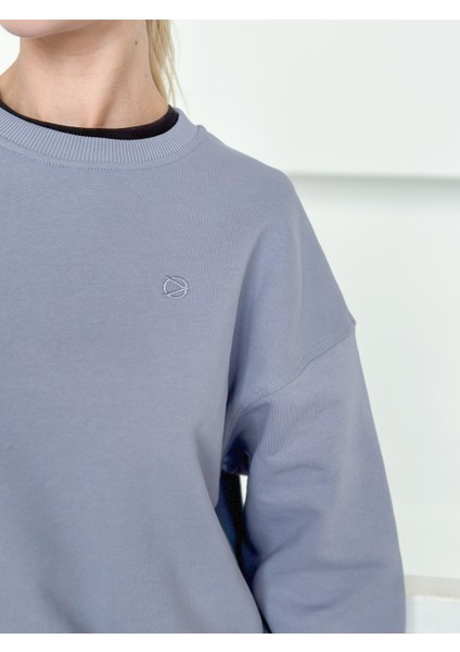 Kadın Gri Oversize Sweatshirt modelleri