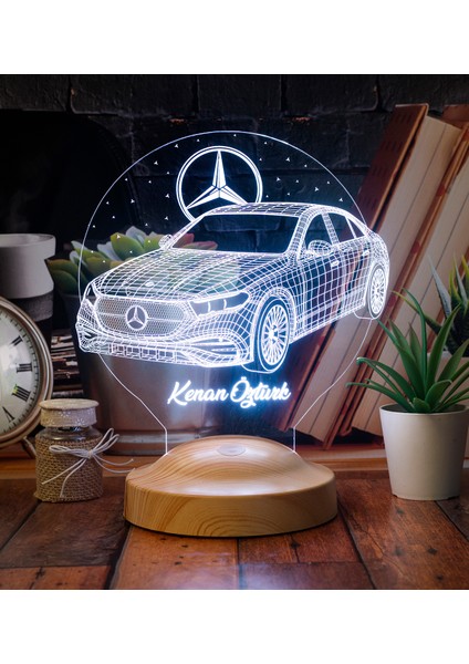 Babaya Mercedes Tasarımlı Hediye, Mercedes Benz Figürlü LED Masa Lambası, Mercedes Hayranlarına Dekoratif Hediye modelleri
