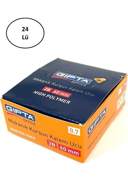 Çetiner Group Gıpta 60 mm 2b 0 7 mm Kalem Ucu 20'li Tüp 24'lü