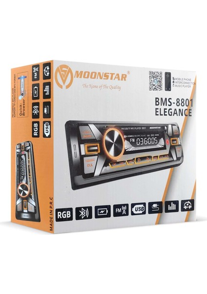 BMS-8801 Oto Teyp 4X45 Watt Bluetooth Mobil Aplikasyon
