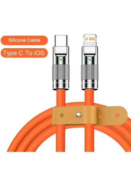 Iphone Uyumlu Usb-C To Lightning 3.0A Şarj Kablosu 27W 120 cm Turuncu