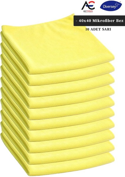 Solare Microjet Mikrofiber Temizlik Bezi 40X40CM 10 Adet Sarı Bez