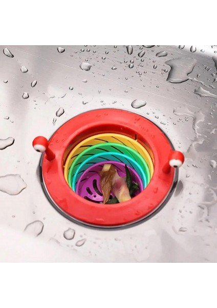 Lavabo Süzgeci Renkli 6 Kademeli Mutfak Gider Tıpası Lavabo Evye Süzgeci indirimleri