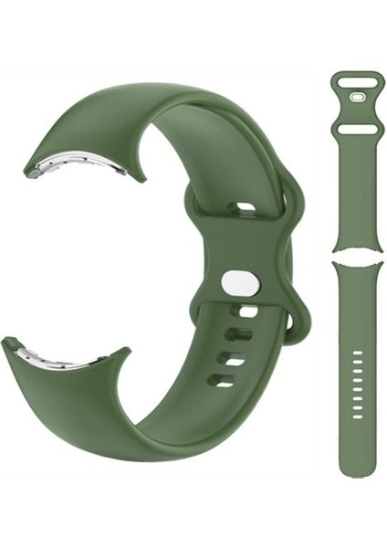 Google Pixel Watch Lte ile Uyumlu Klasik Kordon Haki Yeşil