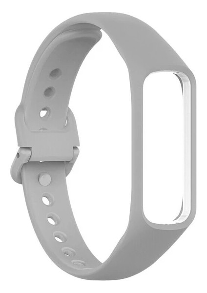 Samsung Galaxy Fit 2 R220 Uyumlu Silikon Klasik Kordon Kayış Gri