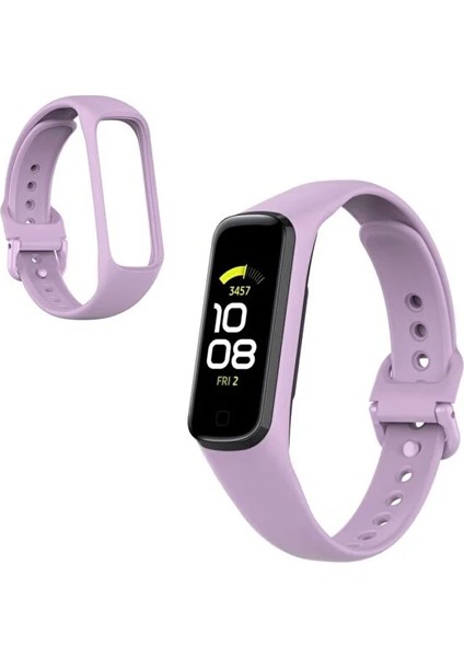 Samsung Galaxy Fit 2 R220 Uyumlu Silikon Klasik Kordon Kayış Açık Lila