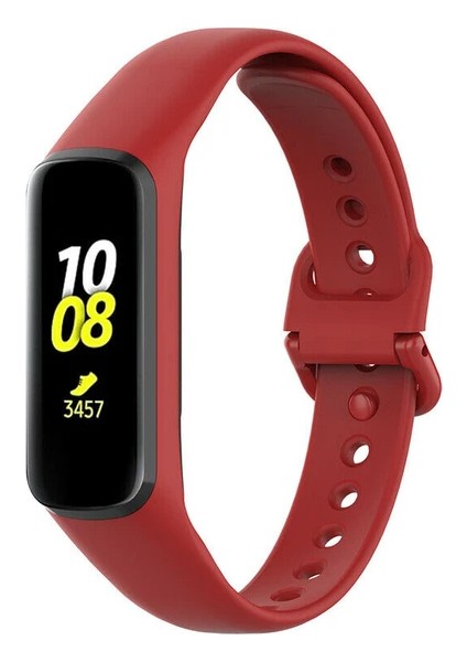 Samsung Galaxy Fit 2 R220 Uyumlu Silikon Klasik Kordon Kayış Kırmızı