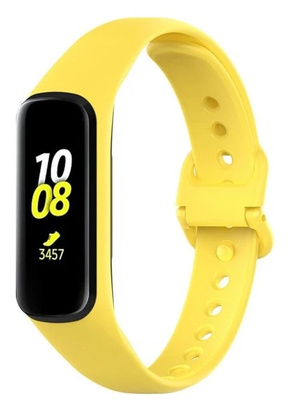 Samsung Galaxy Fit 2 R220 Uyumlu Silikon Klasik Kordon Kayış Sarı