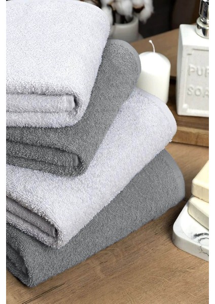 4 Lü Banyo Havlusu Takımı Soft Büyük Havlulu Pamuklu Havlu Seti 90X150 cm Beyaz modelleri