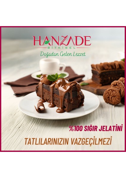 Hanzade Bitkisel Toz Jelatin 250 gr %100 Saf Sığır Jelatini 240 Bloom