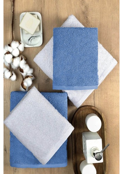 4 Lü Banyo Havlusu Takımı Soft Büyük Havlulu Pamuklu Havlu Seti 90X150 cm Beyaz fiyatları