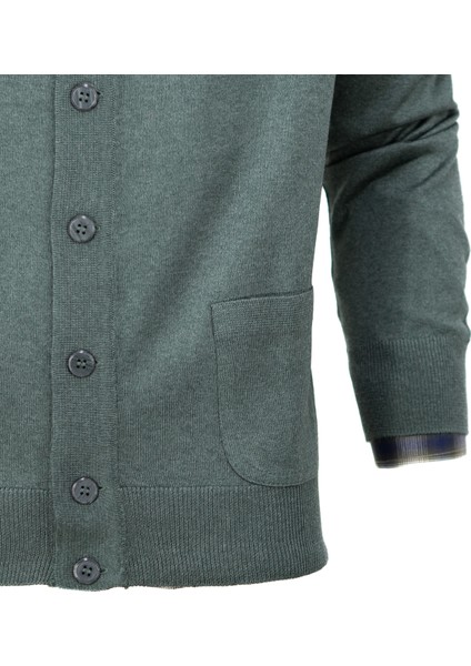 Erkek Mevsimlik Yünlü Örme Klasik Hırka V Yakalı Düğmeli Çift Cepli Rahat Kesim Tam Kalıp fırsatları