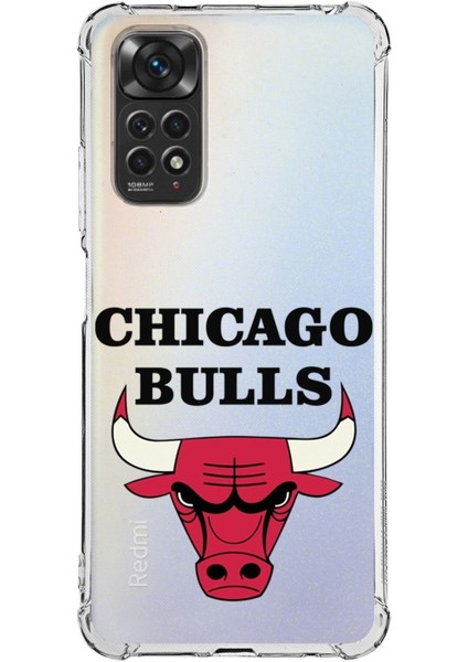 Xiaomi Redmi Note 11 Uyumlu Kamera Korumalı Antishock Kapak Chicago Bulls Tasarımlı Şeffaf Kılıf