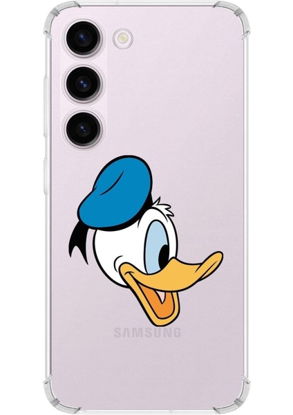 Samsung Galaxy S23 Köşe Korumalı Antişok Kapak Donald Duck Tasarımlı Şeffaf Kılıf
