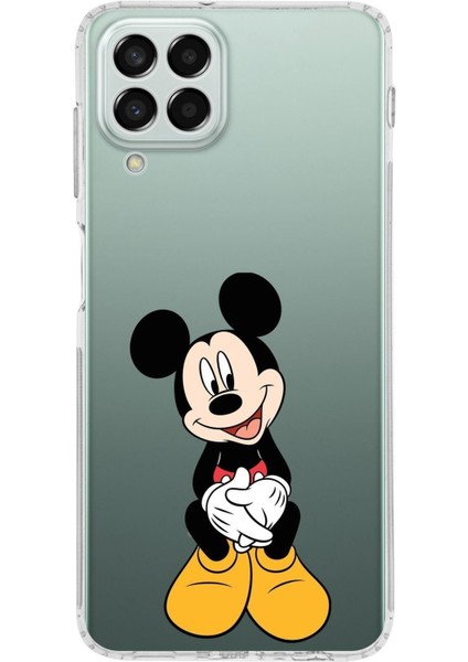 Samsung Galaxy M33 Kamera Korumalı Kapak Mickey Mouse Tasarımlı Şeffaf Kılıf
