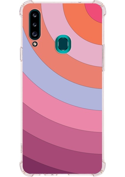 Samsung Galaxy A20S Köşe Korumalı Antişok Kapak Renk Cümbüşü Tasarımlı Silikon Kılıf