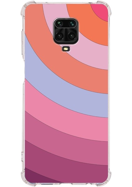 Xiaomi Redmi Note 9s Köşe Korumalı Antişok Kapak Renk Cümbüşü Tasarımlı Şeffaf Silikon Kılıf