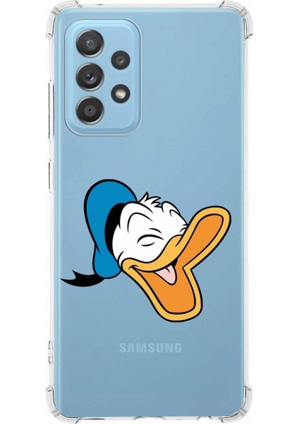 Samsung Galaxy A73 Köşe Korumalı Antişok Kapak Donald Duck Tasarımlı Şeffaf Kılıf