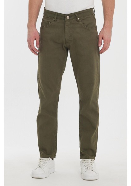 Erkek Classicfit Comfort Sokak Stili Günlük Klasik Pantolon Haki