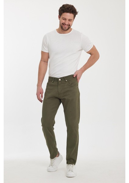 Erkek Classicfit Comfort Sokak Stili Günlük Klasik Pantolon Haki modelleri