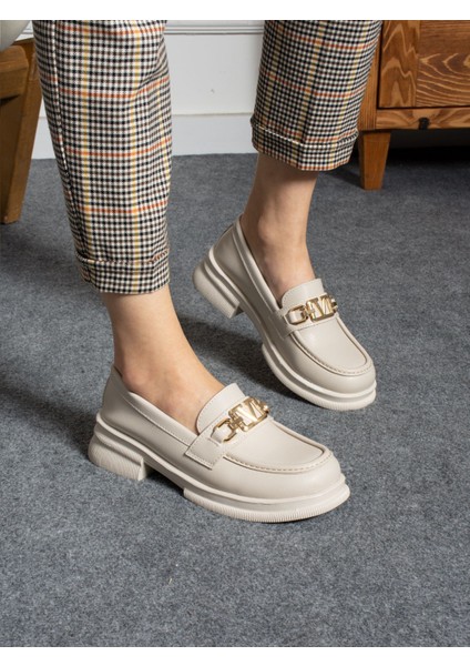 Vendi Krem Toka Detay Kadın Loafer fiyatları
