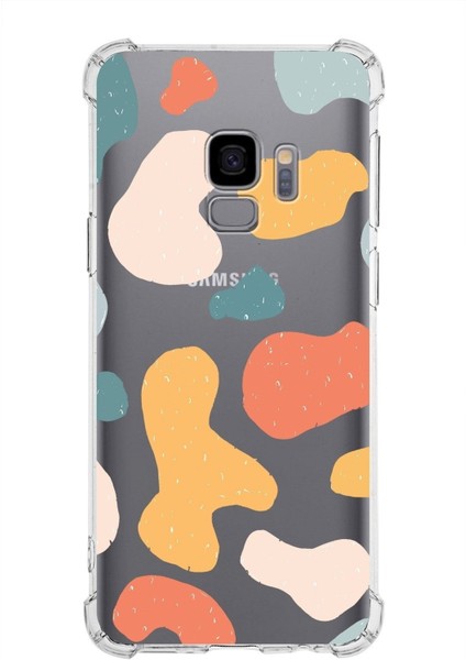 Samsung Galaxy S9 Köşe Korumalı Antişok Kapak Grunge Tasarımlı Şeffaf Silikon Kılıf