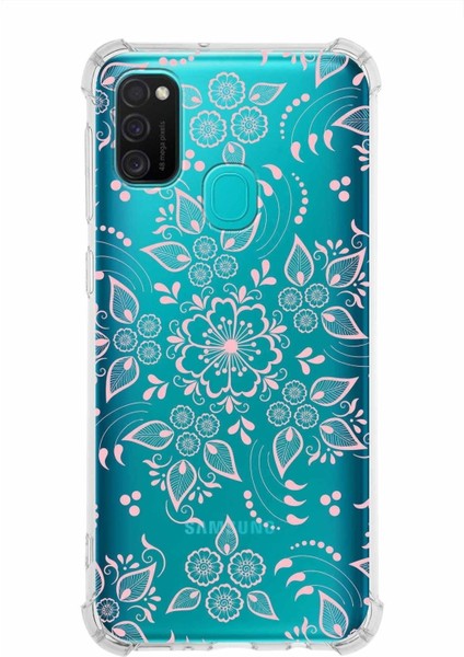 Samsung Galaxy M30S Köşe Korumalı Antişok Kapak Nostalji Desen Tasarımlı Şeffaf Kılıf