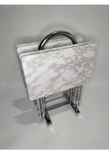 Çanta Zigon Sehpa, 4'lü Sehpa, Zigon Sehpa, Servis Sehpası, Mdf Mebran Sehpa, Katlanır Sehpa, Krom fiyatları