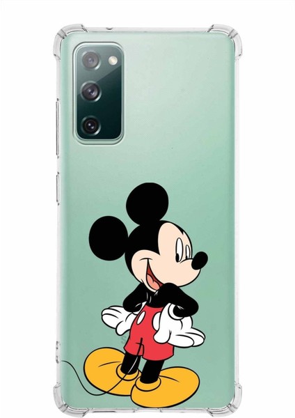 Samsung Galaxy S20 Fe Köşe Korumalı Antişok Kapak Mickey Mouse Tasarımlı Şeffaf Kılıf