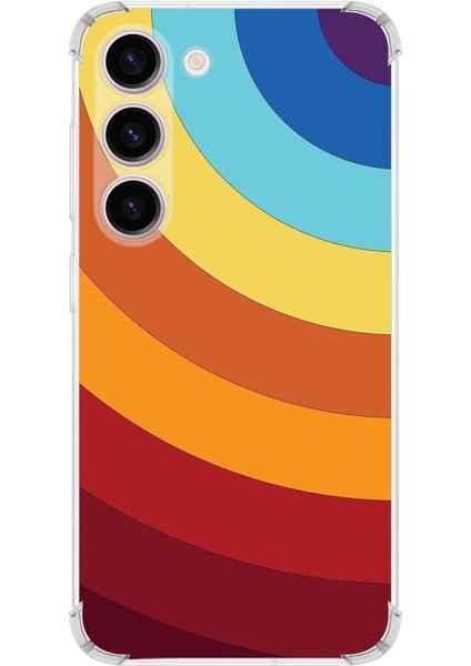 Samsung Galaxy S23 Plus Köşe Korumalı Antişok Kapak Renk Cümbüşü Tasarımlı Şeffaf Kılıf